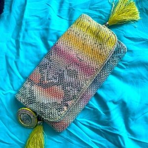 Rare find! Cute pyton/multicolored clutch